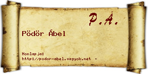 Pödör Ábel névjegykártya